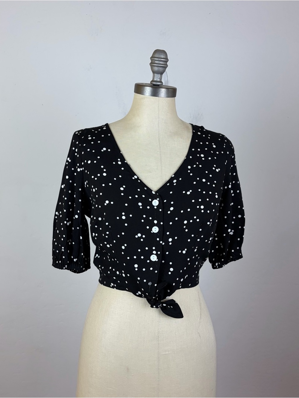 ModCloth x Collectif Polka Dot Tie Top